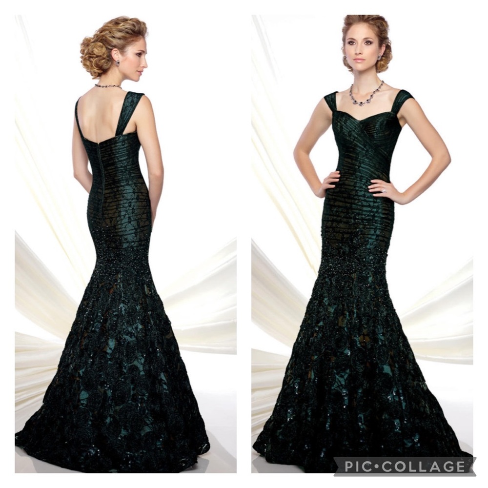 Ivonne D Rosette beaded, sleeveless long gown